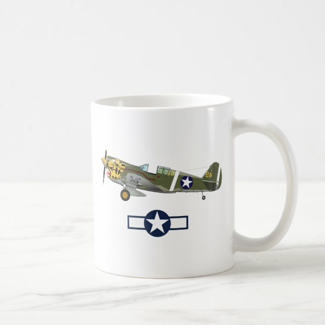 Världskrig 2 Amerikanska flygplan Kaffemugg (Höger)