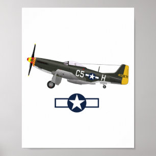 Världskrig 2 Amerikanska flygplan Poster