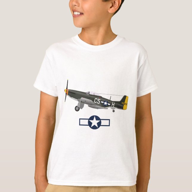 Världskrig 2 Amerikanska flygplan T Shirt (Framsida)