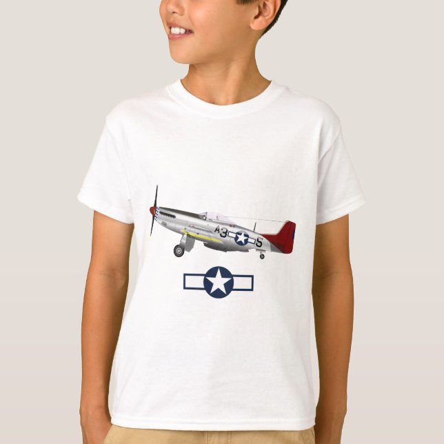 Världskrig 2 Amerikanska flygplan T Shirt (Framsida)