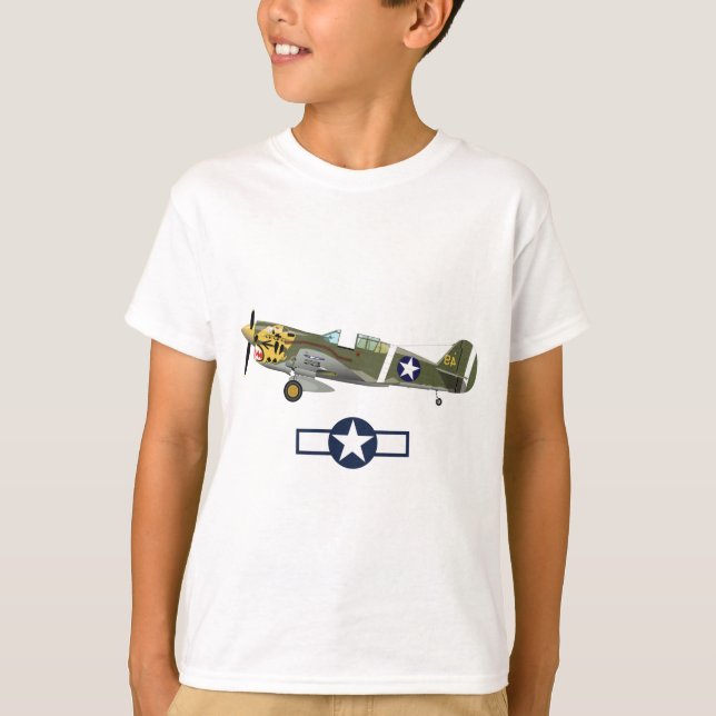 Världskrig 2 Amerikanska flygplan T Shirt (Framsida)