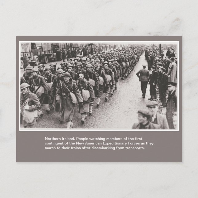 världskrig 2 Amerikanska soldater i Nordirland Vykort (Framsida)