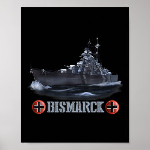 Världskrig 2 Bismarck Poster