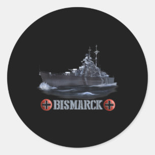 Världskrig 2 Bismarck Runt Klistermärke