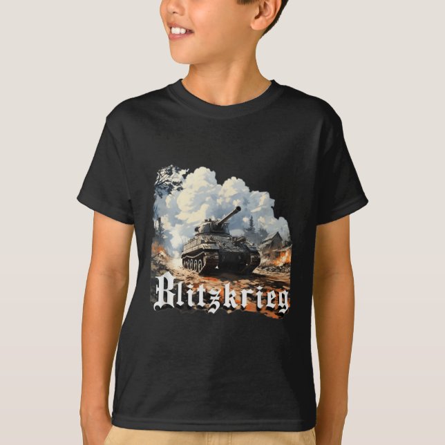 Världskrig 2 Blitzkrieg T Shirt (Framsida)