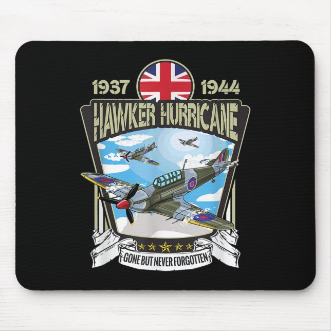 Världskrig 2 British Aircraft Hawker Hurricane Fig Musmatta (Framsidan)