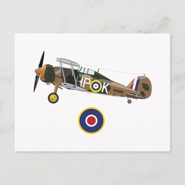 Världskrig 2 Brittiska flygplan Vykort (Framsida)