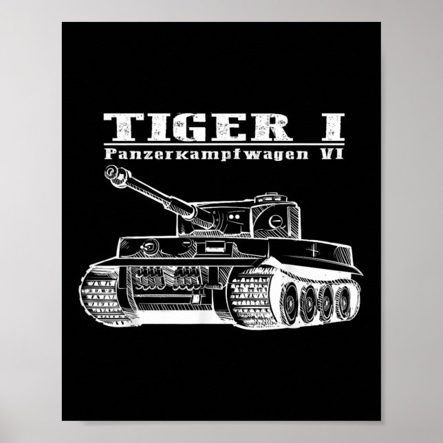 Världskrig 2 En tysk Tank Tiger I A Panzerkampfwag Poster (Framsidan)