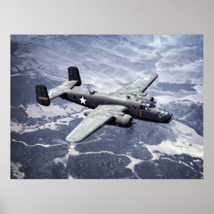 VÄRLDSKRIG 2 ERA B-25 BOMBER-1942 POSTER