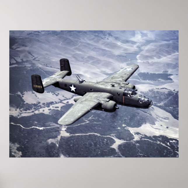 VÄRLDSKRIG 2 ERA B-25 BOMBER-1942 POSTER (Framsidan)