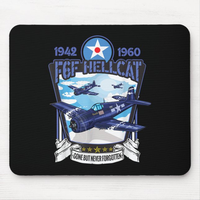 Världskrig 2 F6f Hellcat Fighter-flygplan Musmatta (Framsidan)