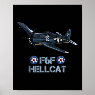 Världskrig 2 F6f Hellcat Fighter-flygplan Poster