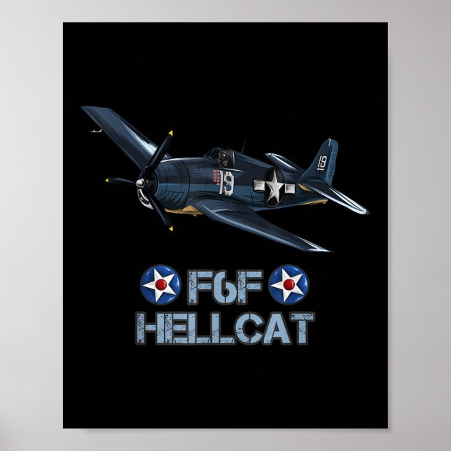 Världskrig 2 F6f Hellcat Fighter-flygplan Poster (Framsidan)