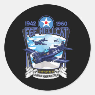 Världskrig 2 F6f Hellcat Fighter-flygplan Runt Klistermärke