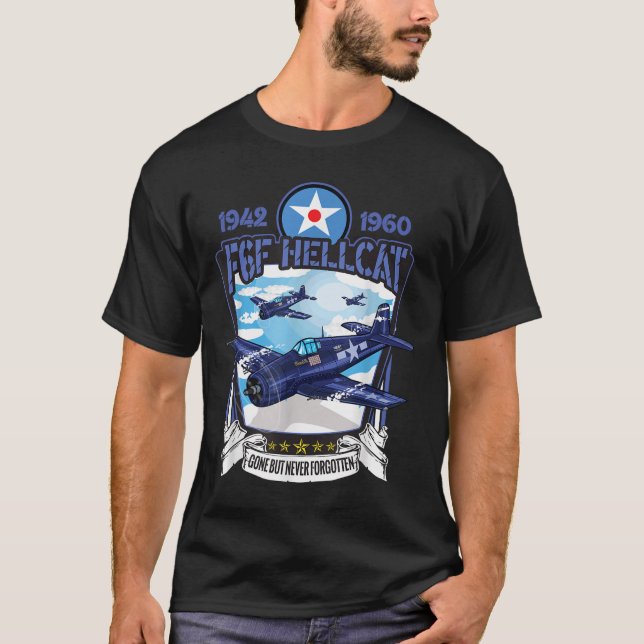 Världskrig 2 F6f Hellcat Fighter-flygplan T Shirt (Framsida)