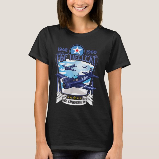 Världskrig 2 F6f Hellcat Fighter-flygplan T Shirt (Framsida)
