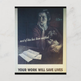 Världskrig 2 för arbetssparande vykort