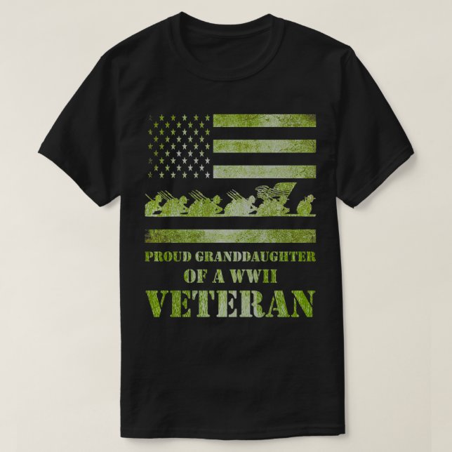 Världskrig 2 II 80-årsdagen Proud Granddaughte T Shirt (Design framsida)