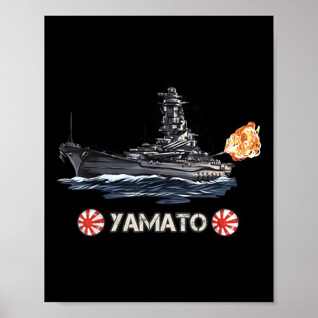 Världskrig 2 Japansk battleshöft Yamato Poster (Framsidan)