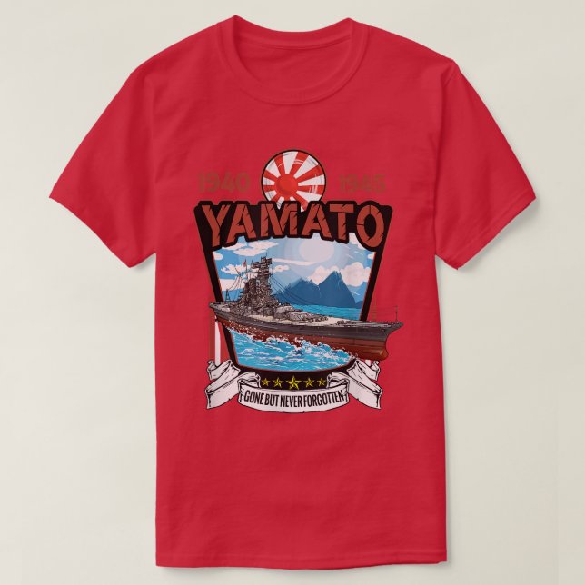Världskrig 2 japansk marin battleshöft Yamato T Shirt (Design framsida)