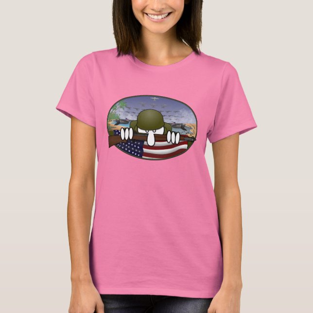 Världskrig 2 Kilroy Dam T-Shirt (Framsida)