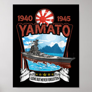 Världskrig 2 Militär japansk battleshöft Yamato Poster