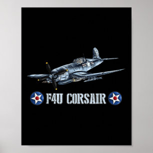 Världskrig 2 Militära stridsflygplan Wwii F4u Cor Poster