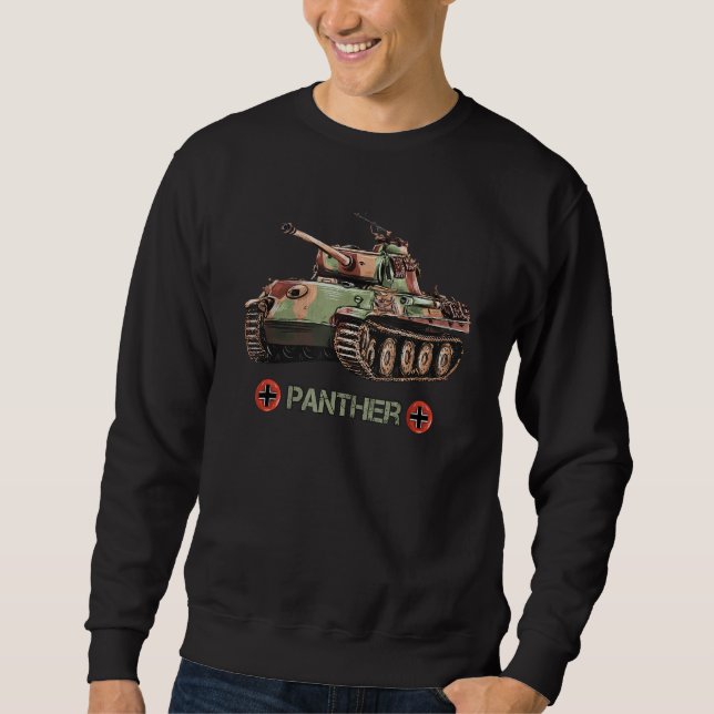 Världskrig 2 Panther-Tanken Tee Lång Ärmad Tröja (Framsida)