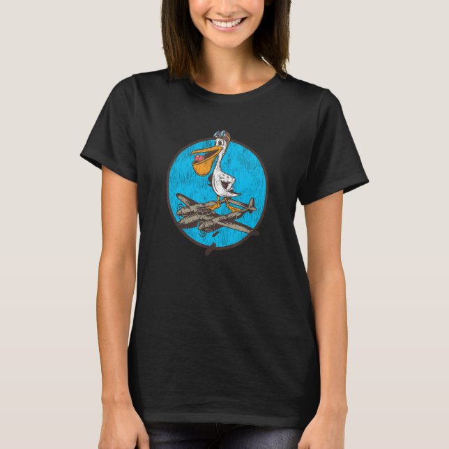 Världskrig 2 Pilotkorrigering för WWII P-38 Vete T Shirt (Framsida)