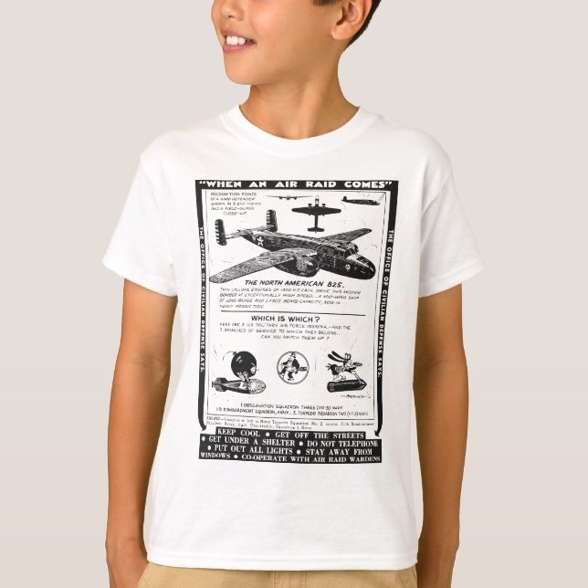 Världskrig 2 Retro-flygplan WWII Nordamerika B25 T Shirt (Framsida)