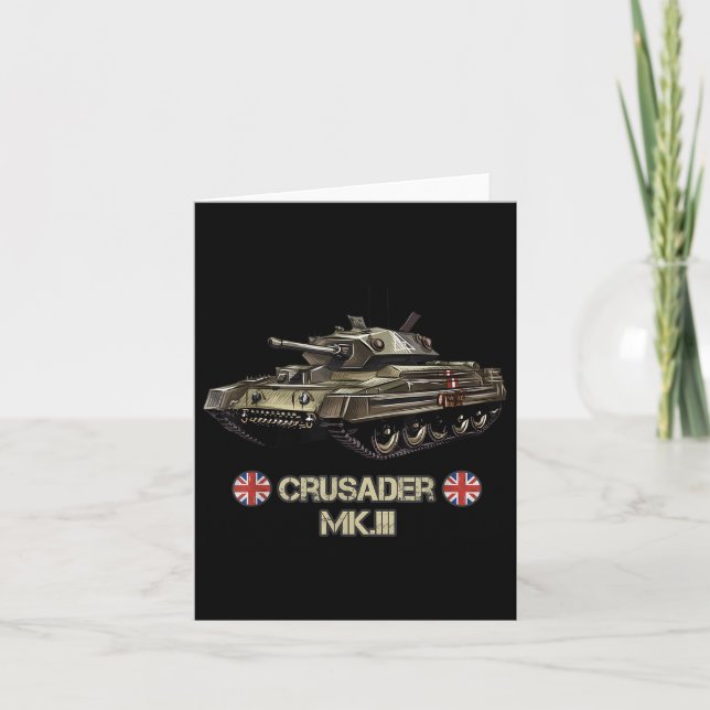 Världskrig 2 Tanken Crusader Mk.3 Gift med brittis Kort (Framsida)