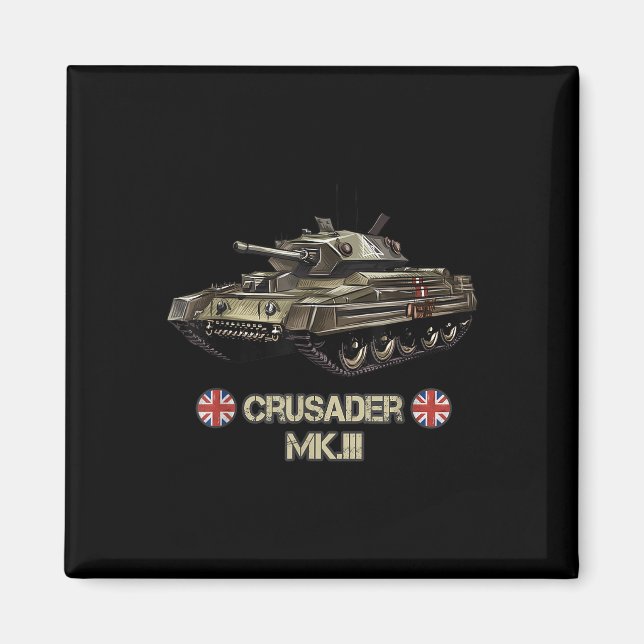 Världskrig 2 Tanken Crusader Mk.3 Gift med brittis Magnet (Framsidan)