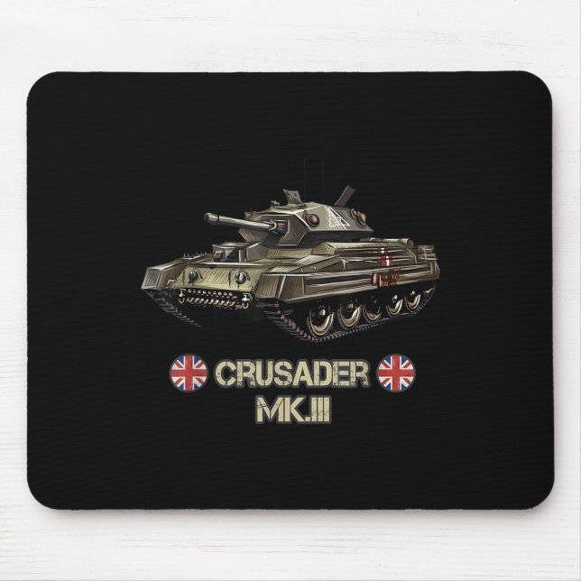 Världskrig 2 Tanken Crusader Mk.3 Gift med brittis Musmatta (Framsidan)