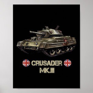 Världskrig 2 Tanken Crusader Mk.3 Gift med brittis Poster