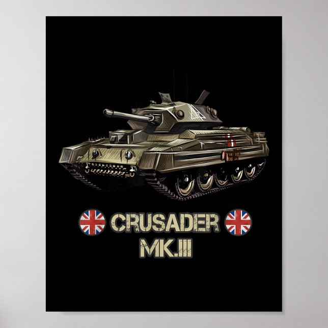 Världskrig 2 Tanken Crusader Mk.3 Gift med brittis Poster (Framsidan)