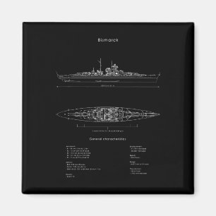 Världskrig 2 Tysk Bismarck-Frakt Förlaga WW2-attle Magnet
