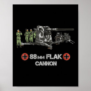 Världskrig 2 Tyska antiluftburna Tanker med en dia Poster