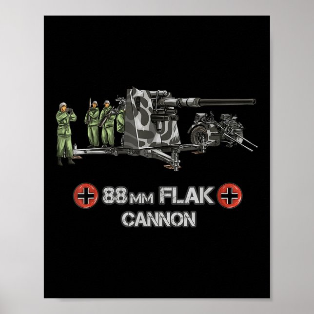 Världskrig 2 Tyska antiluftburna Tanker med en dia Poster (Framsidan)