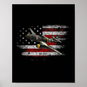 Världskrig 2 tyska flygplan Me 262 Fighter Jet Mem Poster