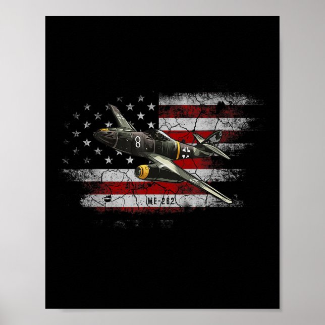 Världskrig 2 tyska flygplan Me 262 Fighter Jet Mem Poster (Framsidan)