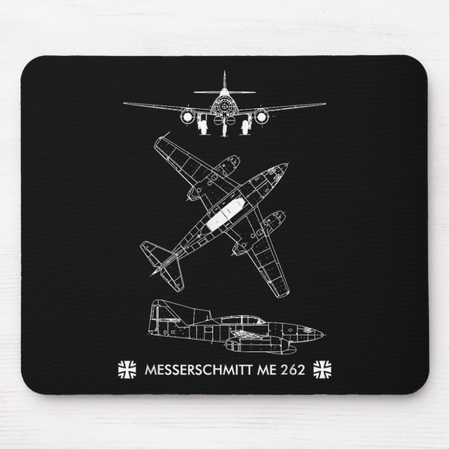 Världskrig 2 Tyska flygplan Me 262 Fighter Jet Musmatta (Framsidan)