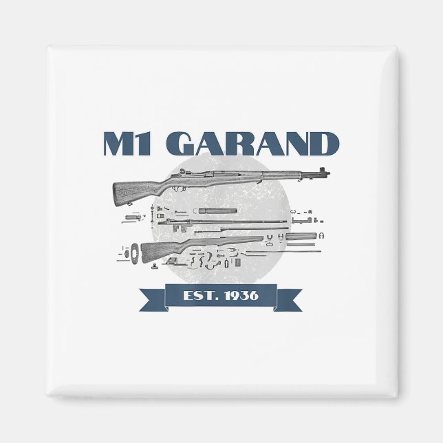 Världskrig 2-vuxna M1-Garand - Uni-, svart, Magnet (Framsidan)
