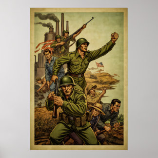 Världskrig ERA Inspired Soldier March Poster