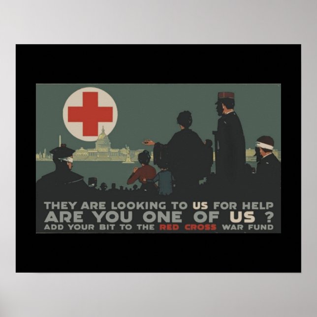 Världskrig ett Röda Kor patriotiskt militärt Poster (Framsidan)
