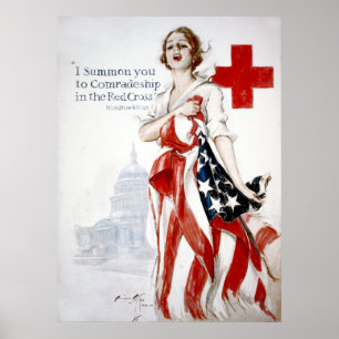 Världskrig för amerikanRöda korvintage som jag Poster