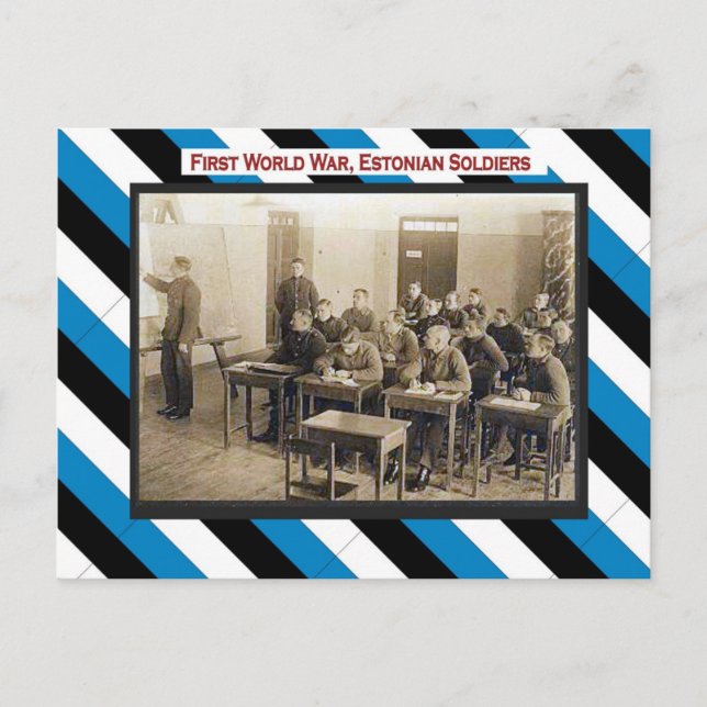Världskrig I, estniska soldaters klassrum Vykort (Framsida)