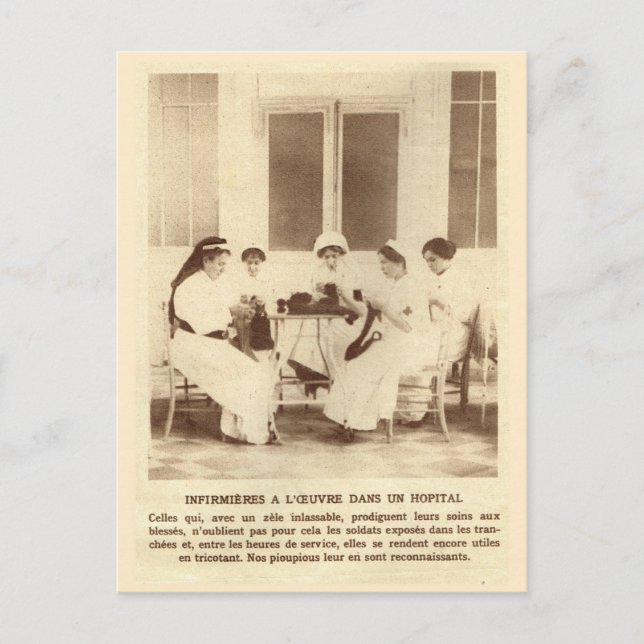 världskrig I, Kniting för soldaterna Vykort (Framsida)