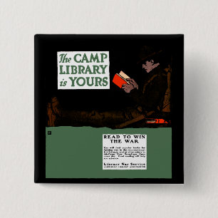 Världskrig I-lägret Bibliotek 1917 Knapp