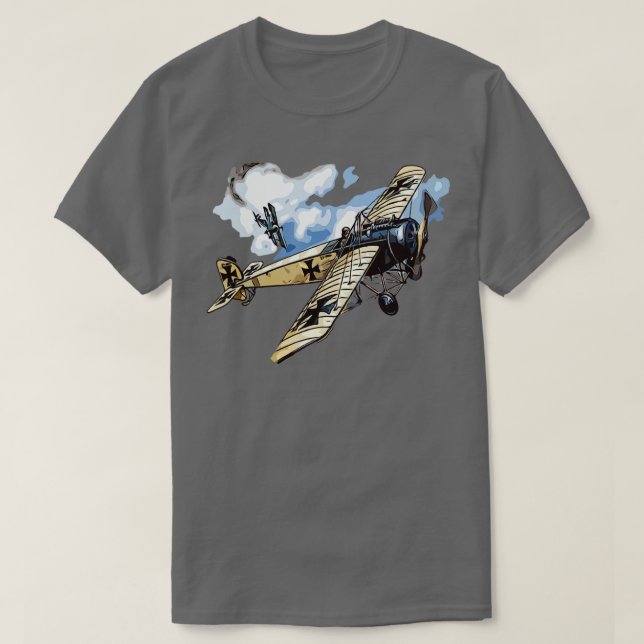 Världskrig I tyska flygplansflygplan T Shirt (Design framsida)