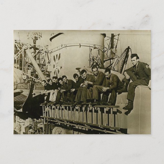 världskrig I, tyska sjömän som lättar Vykort (Framsida)